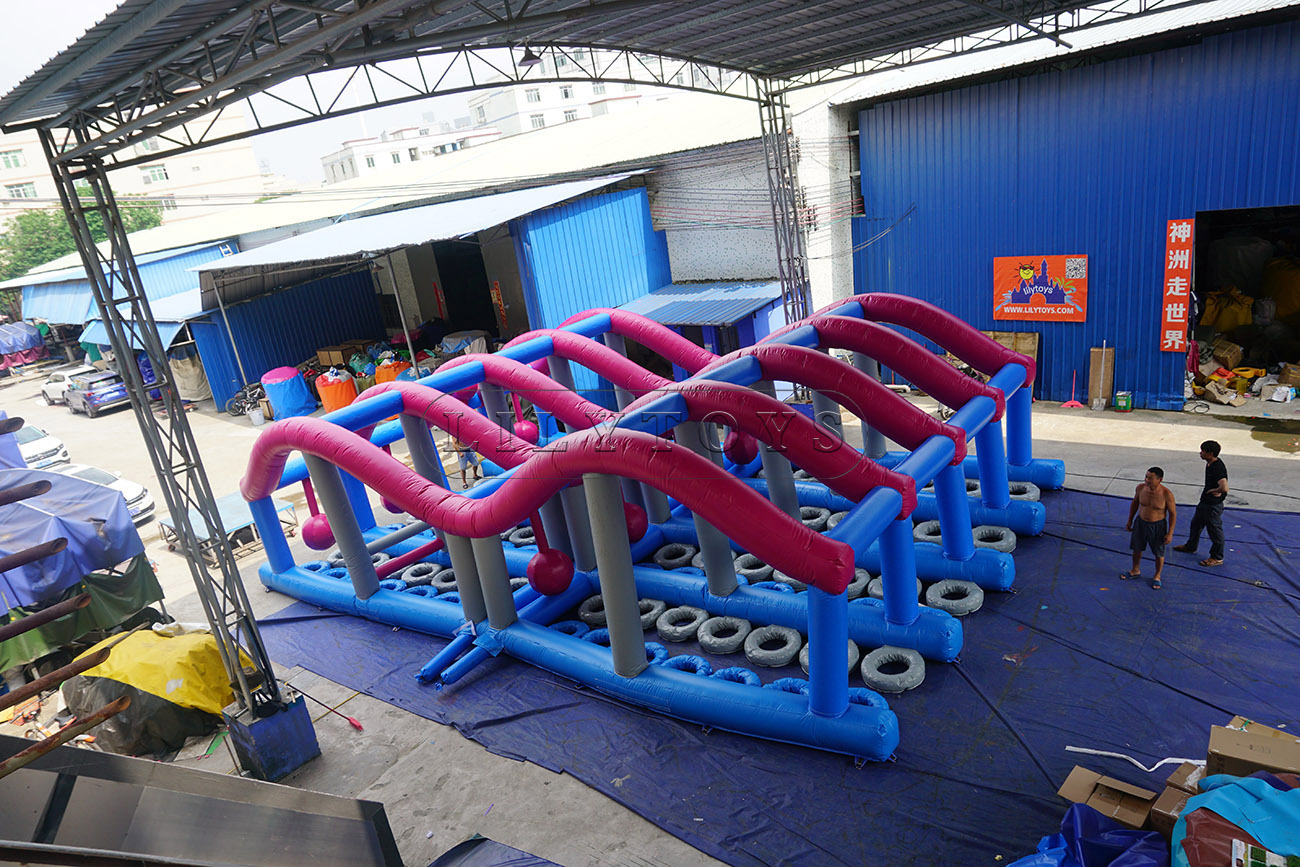 Giant inflatable obstacle course